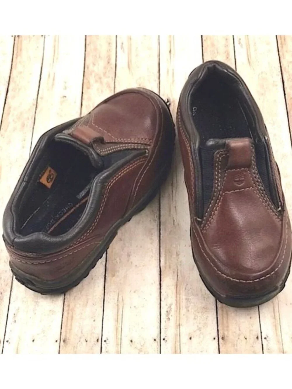 Timberland Brown Leather Slip-on Brown Toddler Size 8